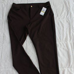 Michael Kors Size 14 Brown Stretch Comfortable Pants Chocolate Basics Slacks